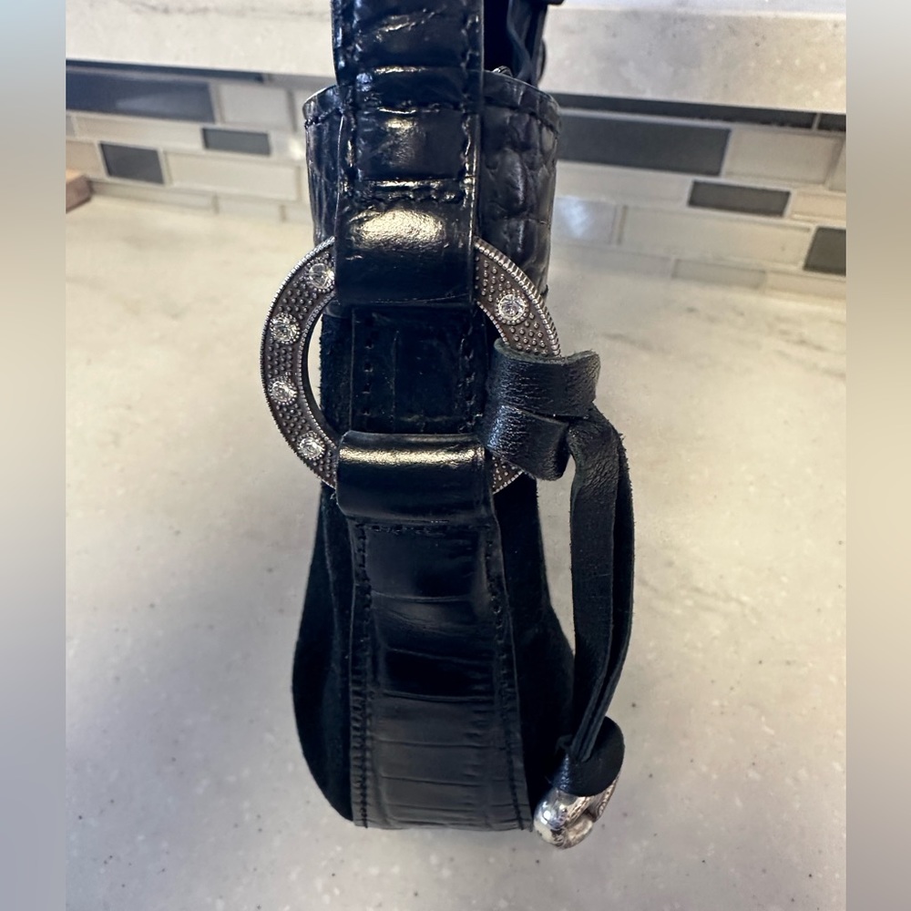 Brighton Suede and Leather Crocodile small shoulder bag and wallet - Picture 2 of 10